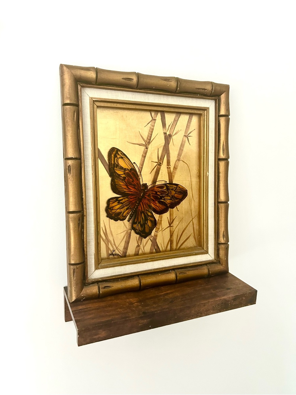 Vintage Butterfly Bamboo Artwork